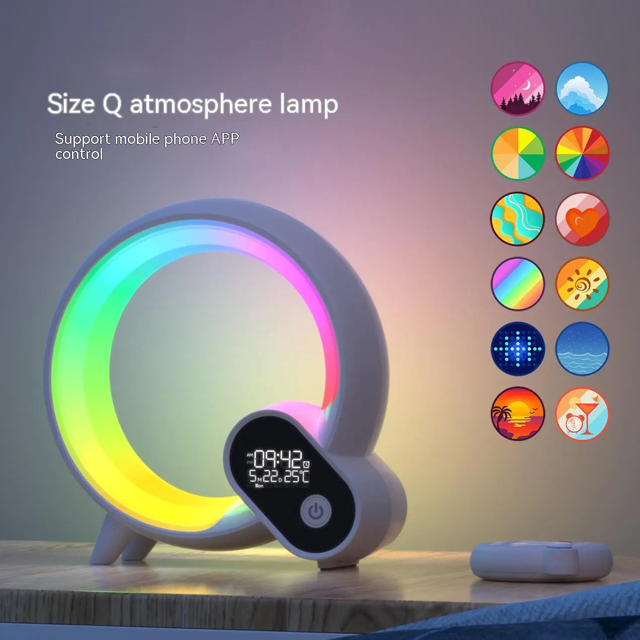 Creative Q Light Analog Sunrise Digital Display Alarm Clock - versatile-finds